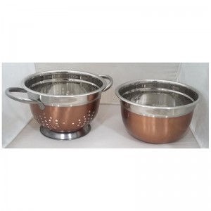 2 Pcs Color Bowl And Colander Set